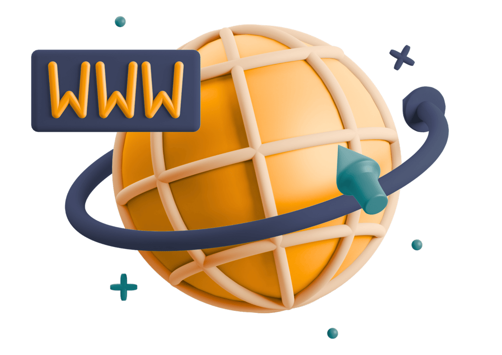 Weltkugel mit WWW-Schild